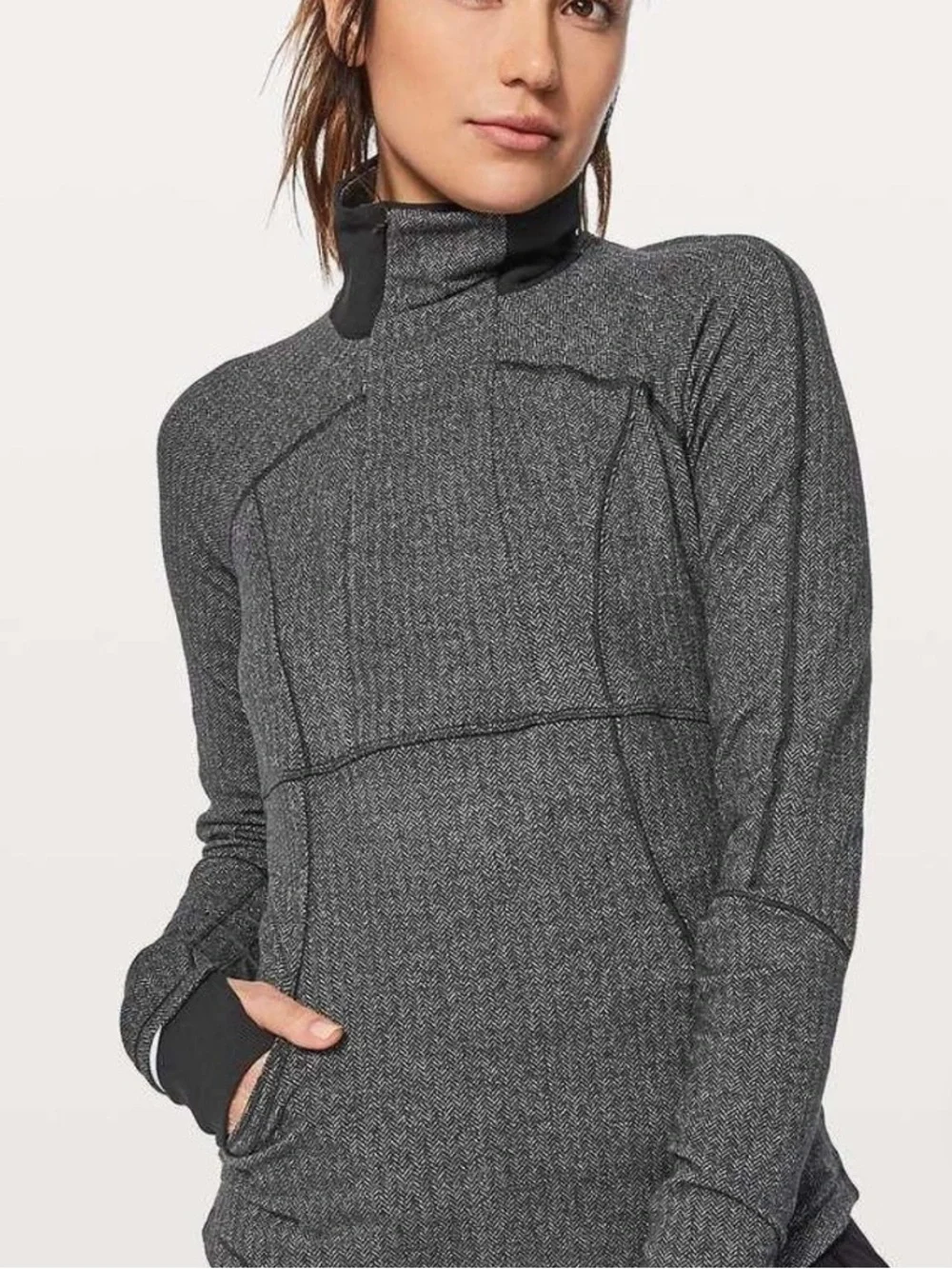 Lululemon Half Zip Pullover - Heathered Herringbone Pattern